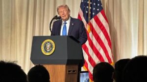 Trump defends crypto legislation at private event featuring boxer Mike Tyson, Tether CEO