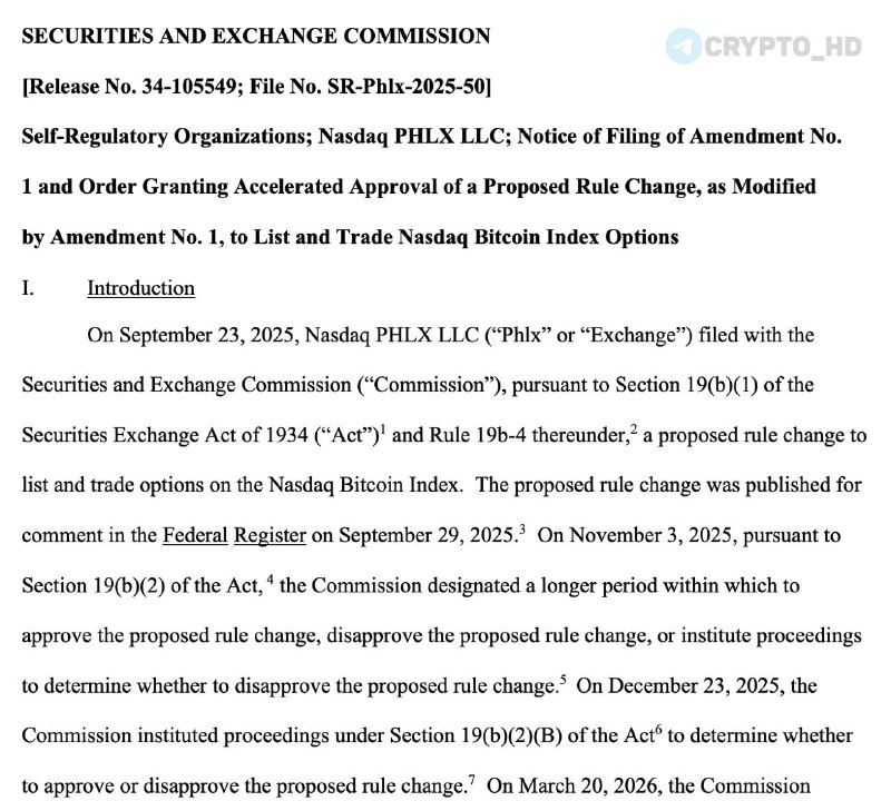 Breaking: SEC Approves BTC Index Options – What It Means for Crypto