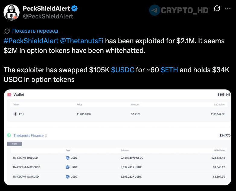 Thetanuts Finance Hacked: $2.1M Lost – What Happened?