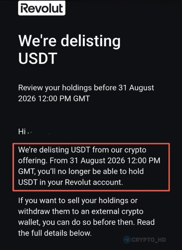 Revolut Delists USDT: MICA Regulations Impact Crypto